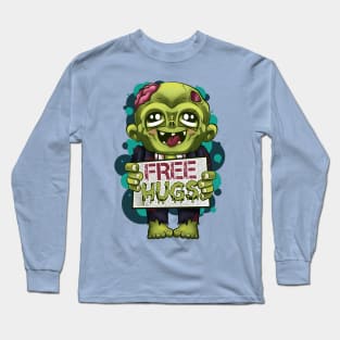 zombie cute free hugs funny Long Sleeve T-Shirt